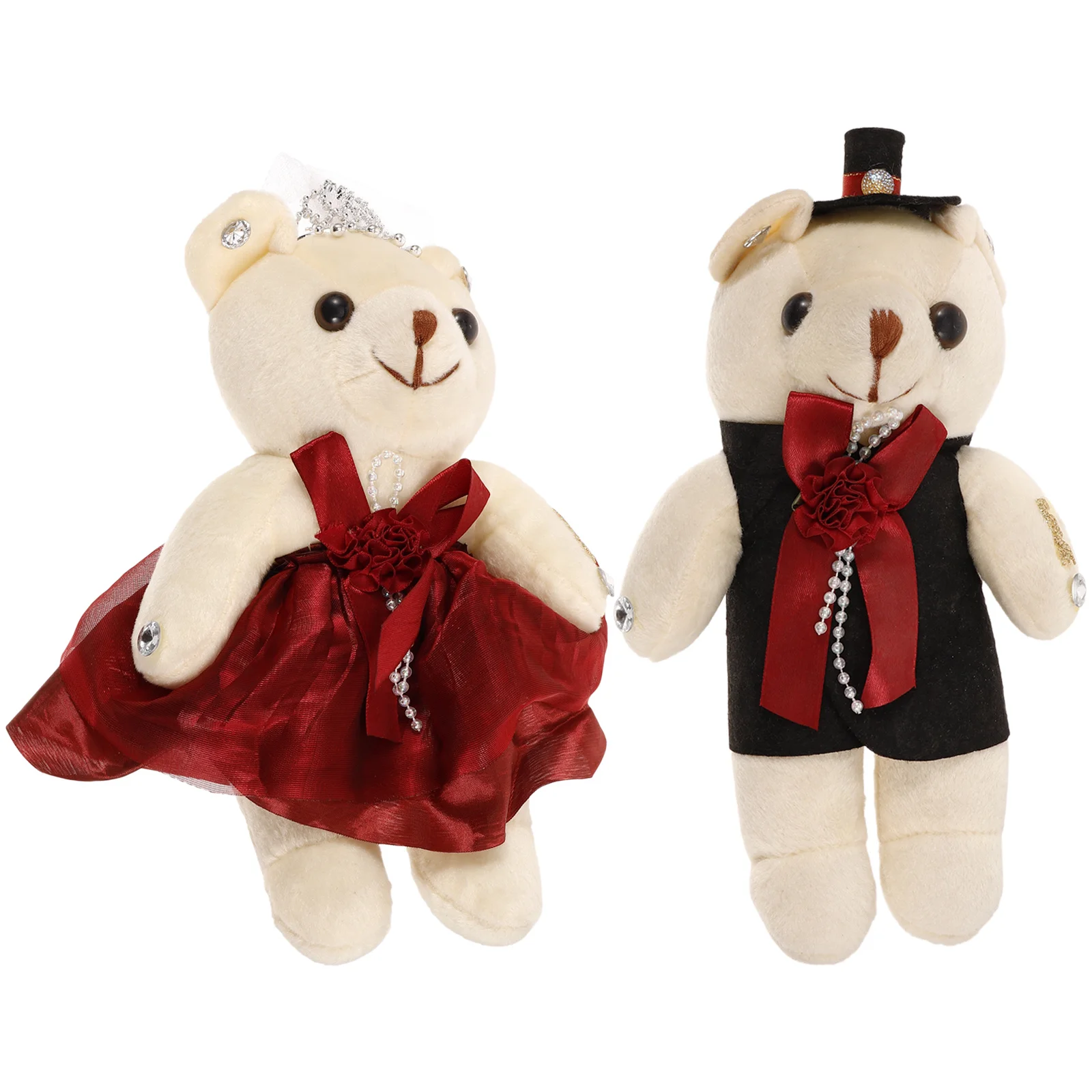 

1 Pair Dual Color Decoration Bear For Bouquet Diy Valentines Day Decorations Adorable Bear Party Wedding Anniversary Proposal