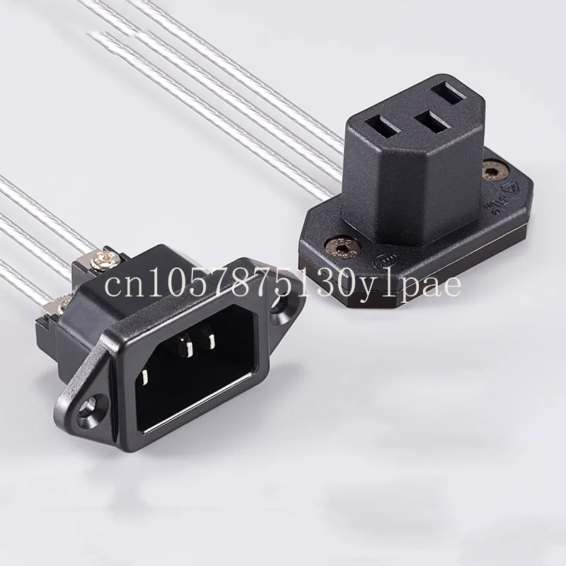 Power cord extension cable computer 90 degree elbow three hole ultra-thin male and female plug computer c13 to c14