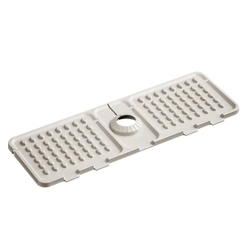 Kitchen Sink Drain Mat Silicone Sink Stopper Cuttable Narrow  Bathroom Sink Splash Proof Water Absorbent Pad Rectangular