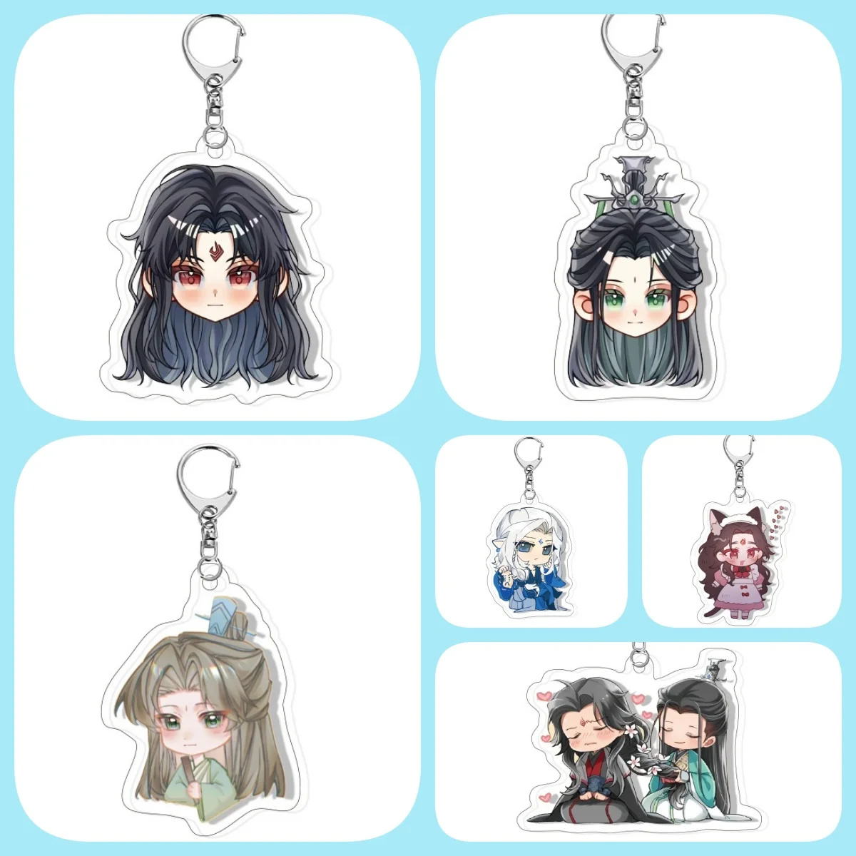 Hot Anime Scum Villain Self Saving System Shen Qingqiu Luo Binghe Acrylic Keychain Figure Model Keyring Desk Decor Accessories