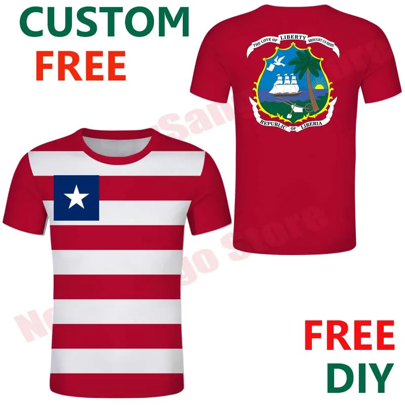 Liberia T Shirt Diy Free Custom T Shirt Men's Personal T Shirts Flag Emblem Made Name Logo Number Design Clothing