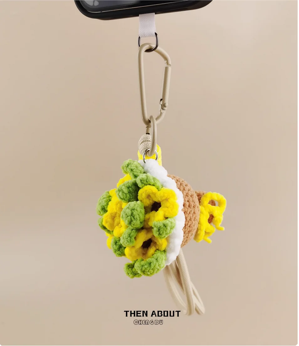 Sunflower bouquet bag pendant pendant Keychain pendant niche senior gifts with gifts.