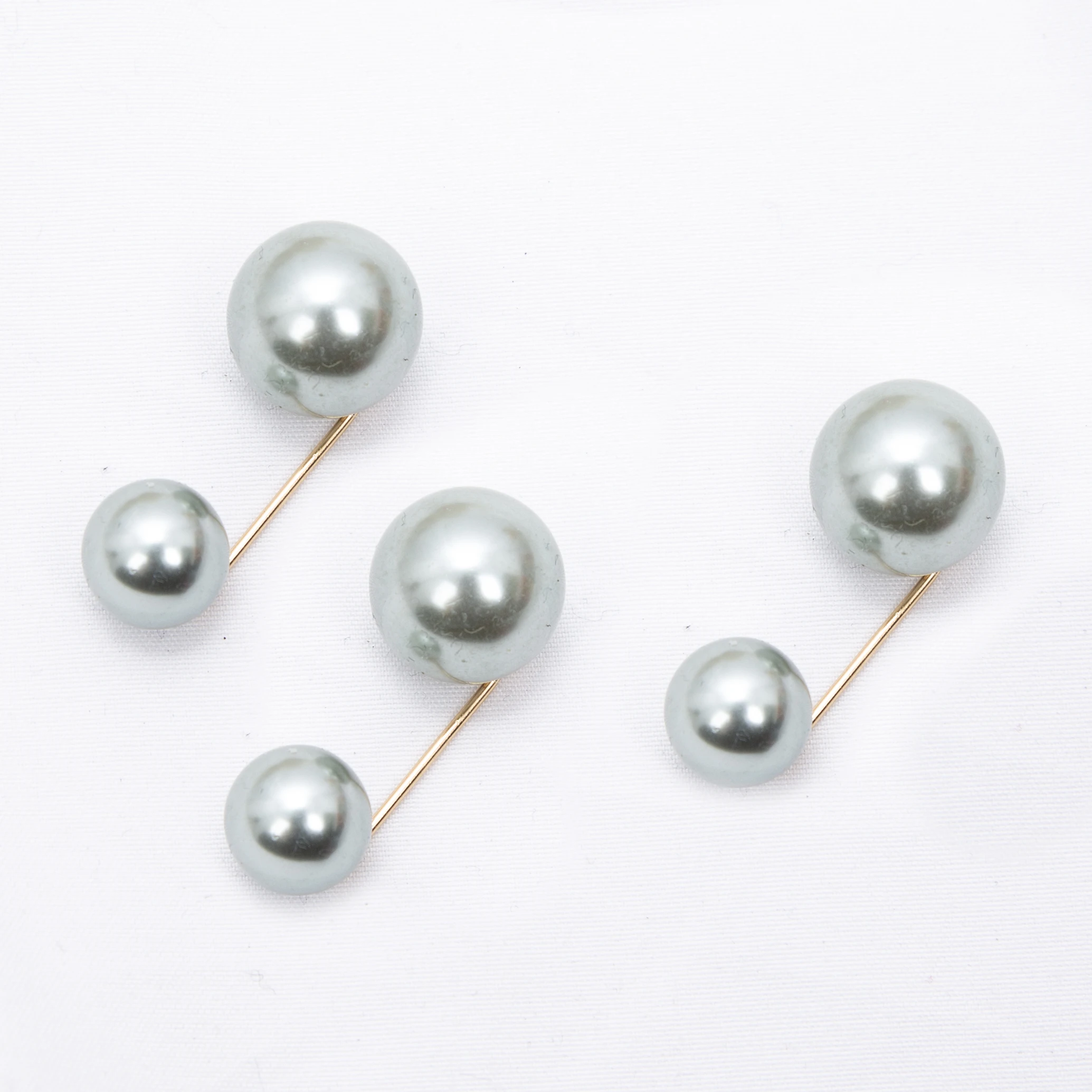 3pcs Women’s Double Pearl Brooches Set, Elegant Accessories