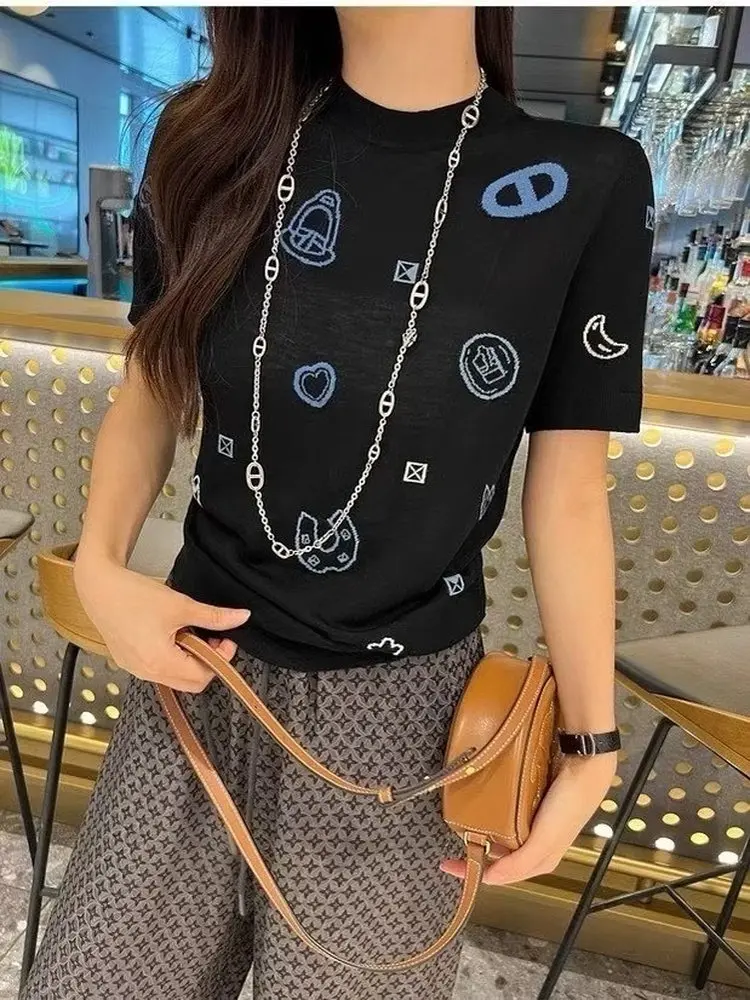 

Осень 2021, женский вязаный шерстяной топ с рисунком fiti ort Sve round Ne, модный облегающий корейский удобный мягкий топ