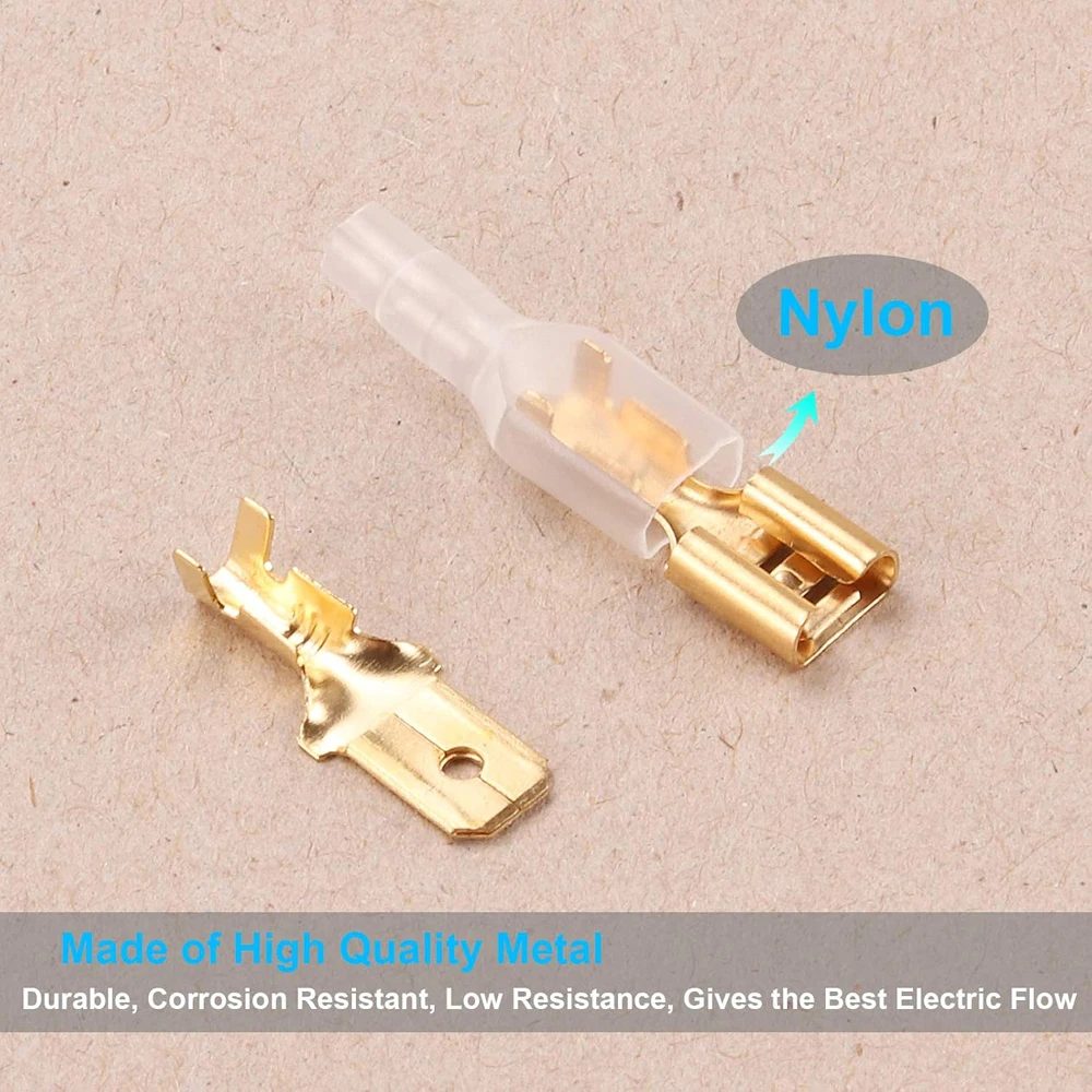 315PCS Assorted Kit: Male-Female Insulated Cable Crimp Terminals (2.8/6.3mm) with Macho Connector & Spade Terminals for Wire Box