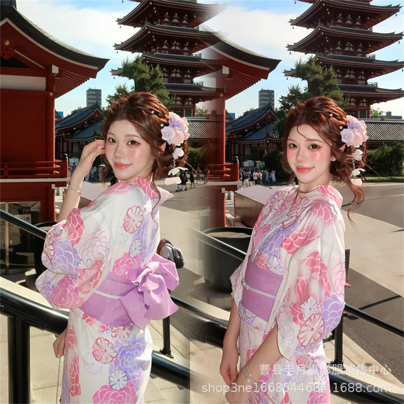 New God Girl Yukata Kimono Korean Sweet and Cute Japanese Improved Version Photo Art Photo Clothing