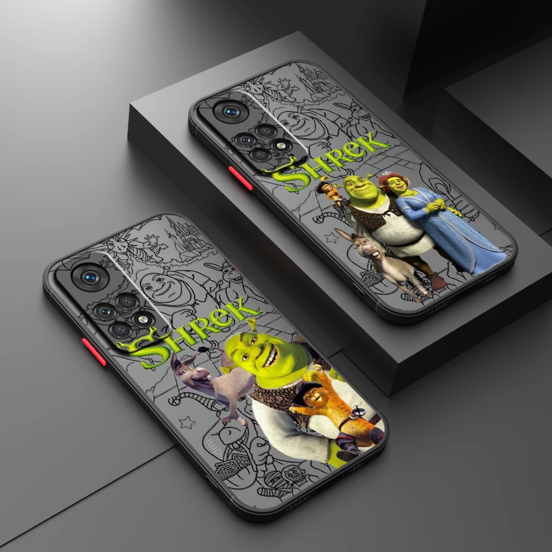 Movie Anime S-Shreks Art Frosted Translucent For Redmi Note 13R 13 12 12S 12T 11 11T 11E 10 Pro Plus 5G Funda Phone Case