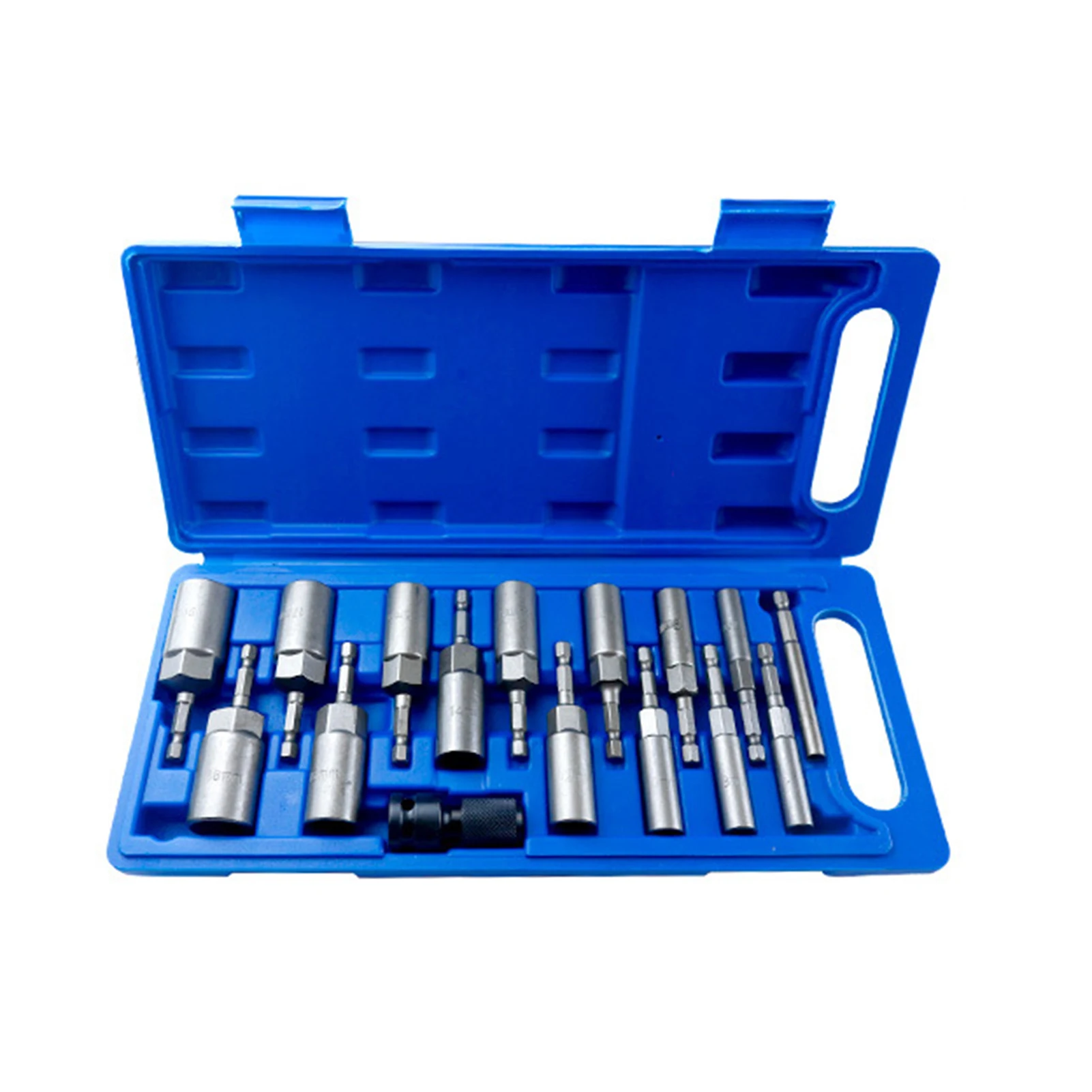 

Geevorks 15Pcs/16Pcs Hex Shank Deepened Socket Wrench Nut Driver Power Screw Drill Bits Tools Set 5.5mm~19mm