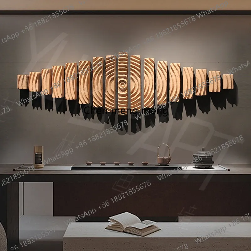 c139 Wabi-sabi three-dimensional carving combination tea room zen decorative painting three-dimensional sand living room