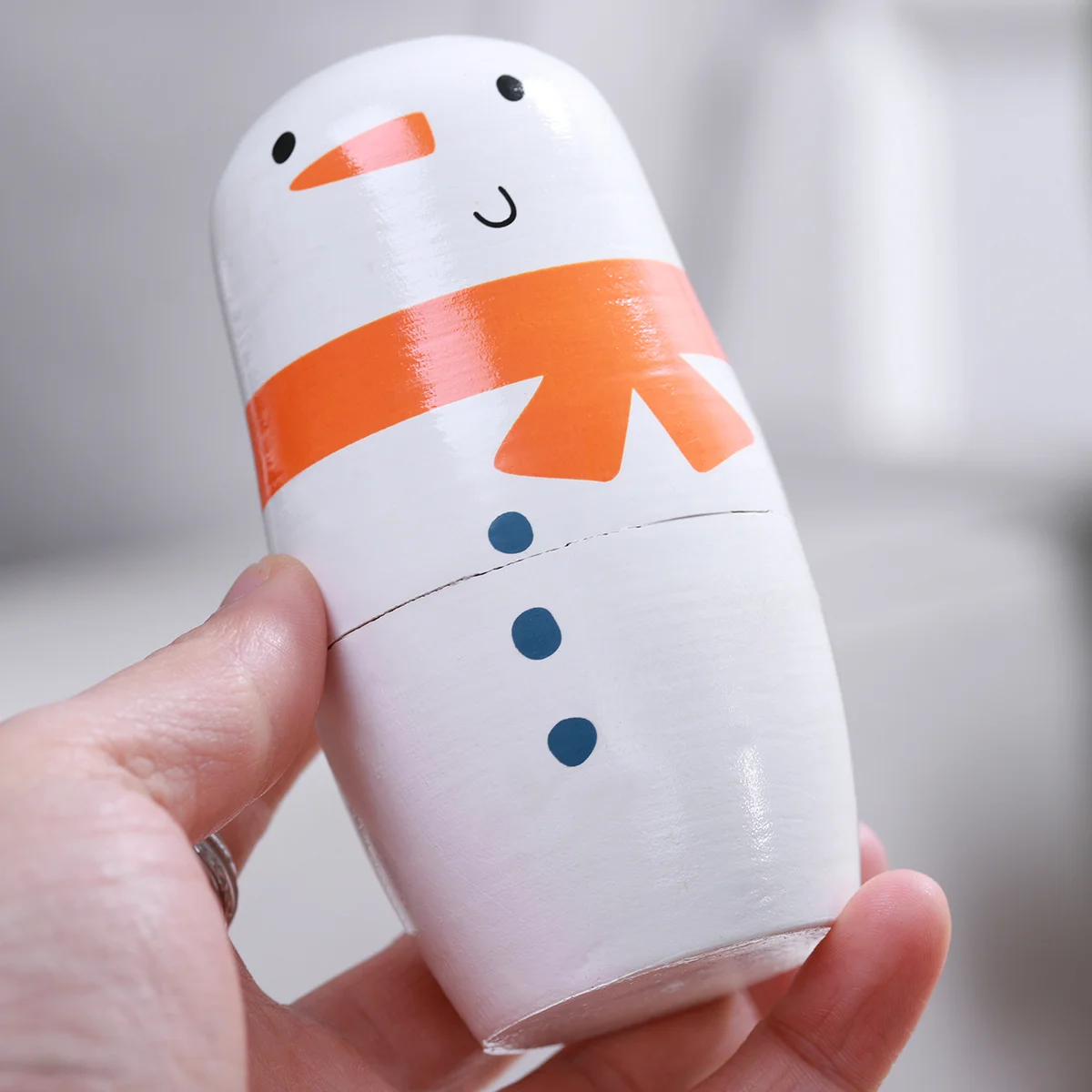 

6Pcs Christmas Nesting Set Handmade Basswood Russian Stacking Decorations for Home Holiday Display Jewelry Candy Storage