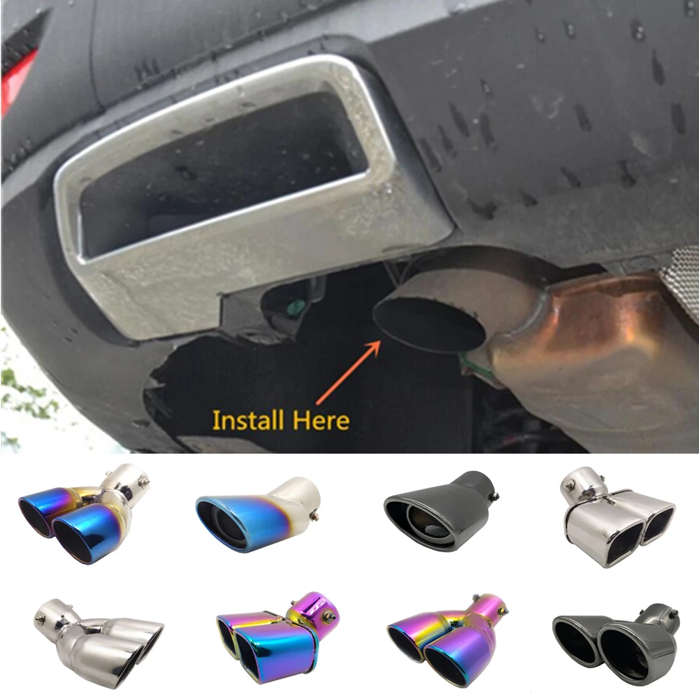 For Peugeot 5008 2017 2018 2019 Car Rear Cover Muffler Exterior End Pipe Dedicate Exhaust Tip Tail Outlet Ornament Vent 1pcs