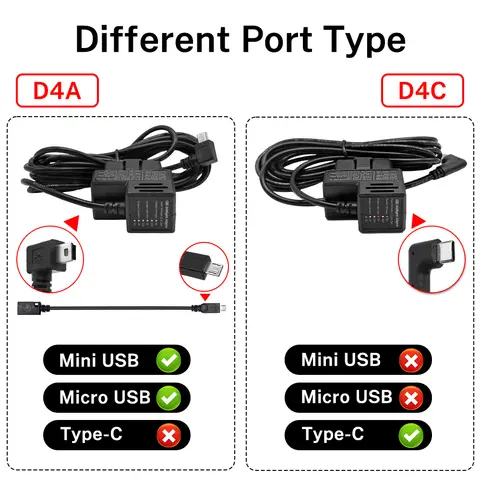Deelife OBD 2 전원 케이블 하드와이어 키트(대시 카메라용), 11.6-16V ~ 5V/3A OBD 전원 어댑터 지원 24시간 주차 감시