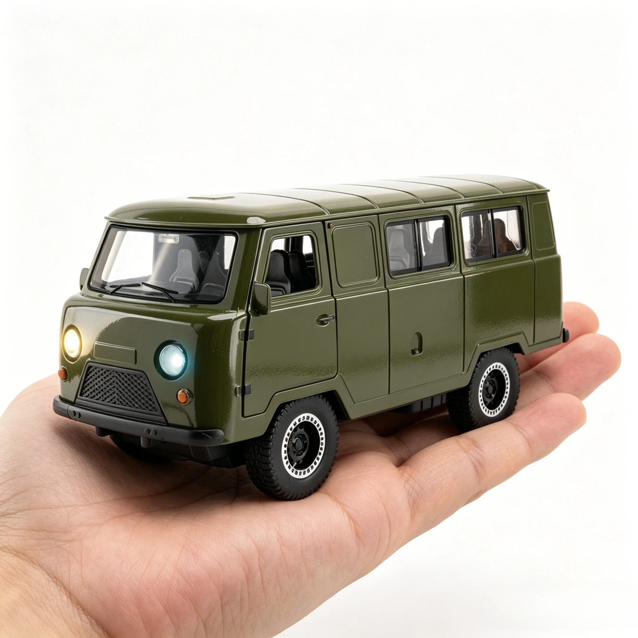 

1:18 UAZ Traveler Alloy Van Car Model Diecasts Metal Off-road Vehicles Car Model Simulation Sound Light Collection Toy Gift