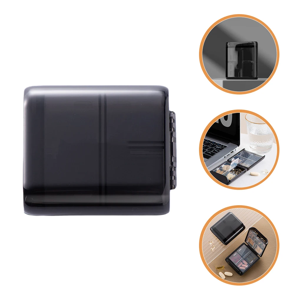 

Double Layer Portable Pill Box Medicine ganizer Mini ABS Travel Container Dustproof Compartments Lightweight Compact Storage