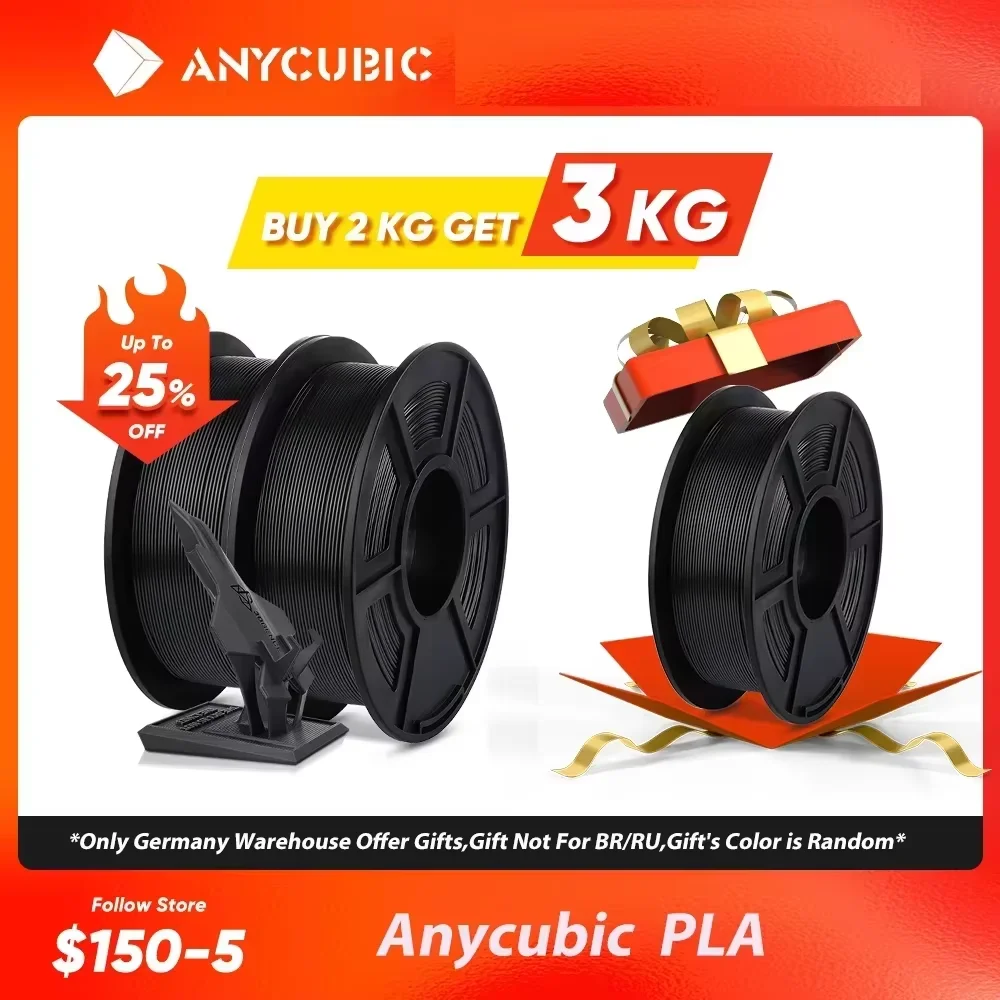 

ANYCUBIC 3D-принтер, многоцветная нить PLA 1,75 мм, 1 кг/рулон, пластиковые резиновые расходные материалы, материал для 3D-принтера FDM Kobra 2 Pro
