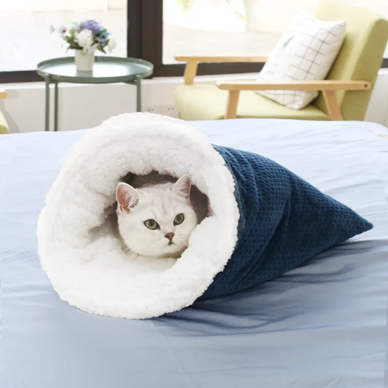 

50x47cm Velvet Cat Nest,Soft Cat Sleeping Bag Soft Nest,Cute Pet Accessories,4 Seasons Universal Mat,Christmas Gift Cat Supplies