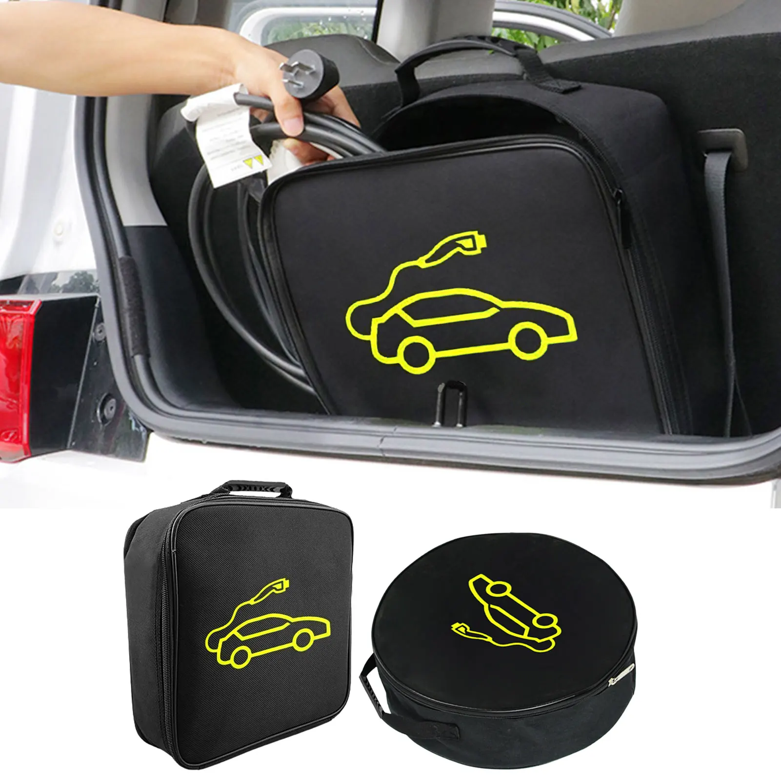 Electric Vehicles Battery Jumper Cable Bag Fireproof EV Car Rechargeable Gun Storage Organizer For Charging Cables Cords Hoses