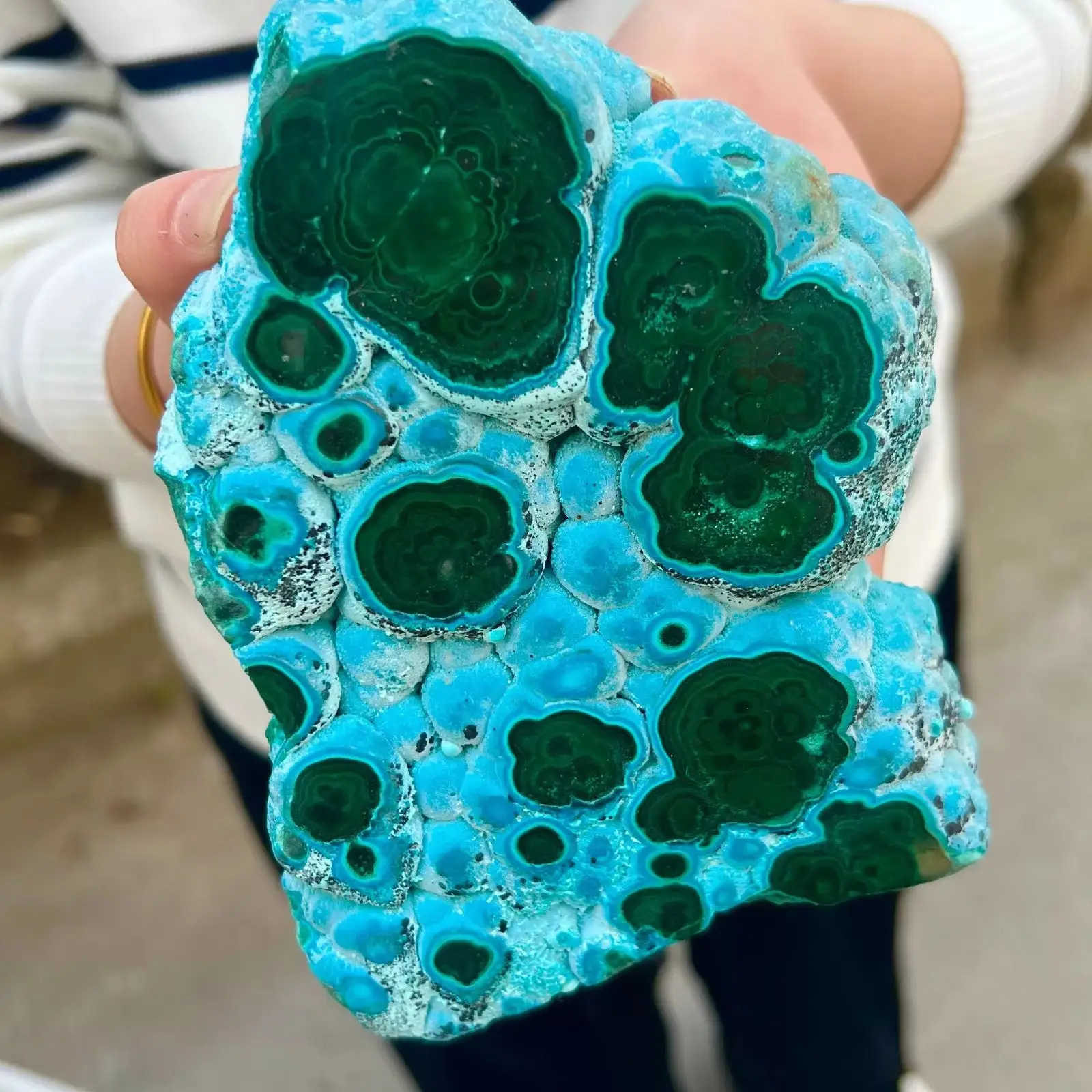 Top Natural Blue Malachite, Gui Peacock Cluster, Quartz Crystal Ore, Mineral Sample Reiki Healing Stone, Home Office Decor