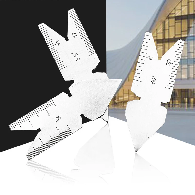 3 قطعة الفولاذ المقاوم للصدأ مركز قياس حاكم 60 درجة 55 درجة بوصة متري المسمار الموضوع الملعب قياس مخرطة كشف أداة