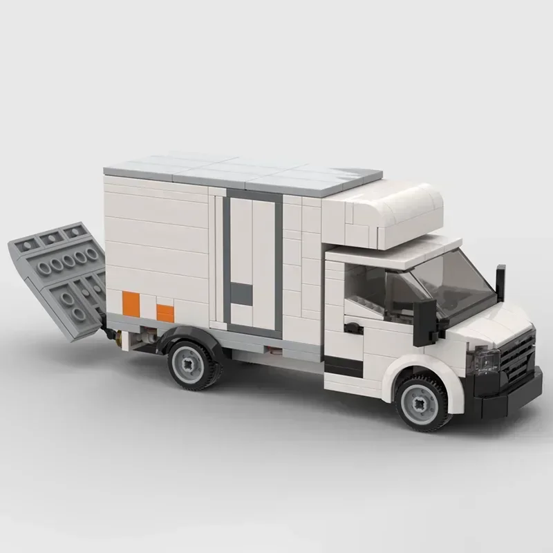 City Cars Moc Building Bricks Urban Refit Refrigerated Van Model Technology Modular Blocks Gift Car Toy DIY Sets Assembly