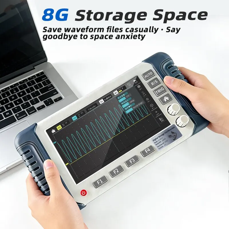 Portable 3 in 1 Waveform Tester JD 6855B 100M Oscilloscope Multimeter Signal Gene-rator 7 Inch Touch Screen USB C High Precision