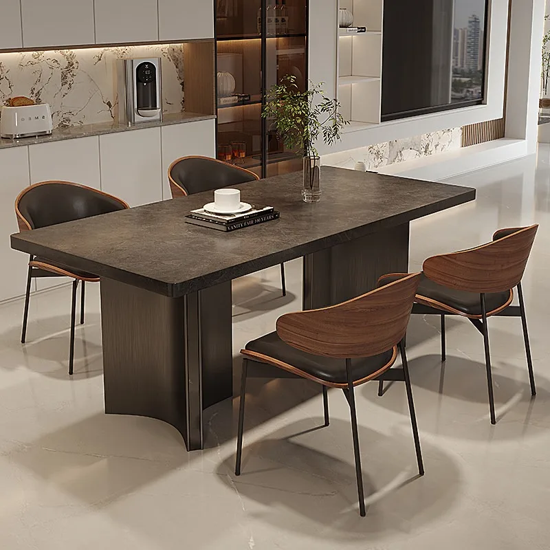 

Luxury Living Dining Table Rectangle Waterproof Japanese Chaire Dining Table Minimalist Space Savers Dining Room Furniture