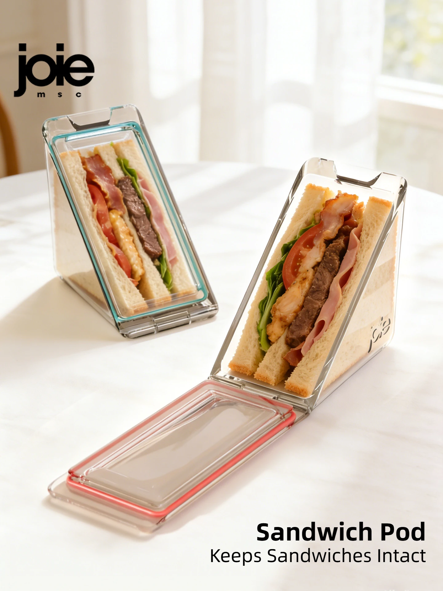 Joie Sandwich Triangle Lunch Box Portable Sandwich Bento Box with Lid Student Office School Outdoor Lunch Box Food Container