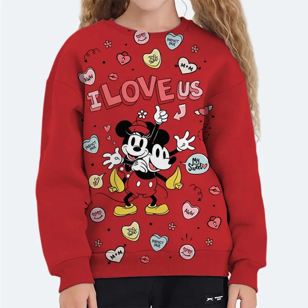 

Disney Mickey Mouse anime children's sweater, girls long-sleeved round neck cartoon sweatshirt