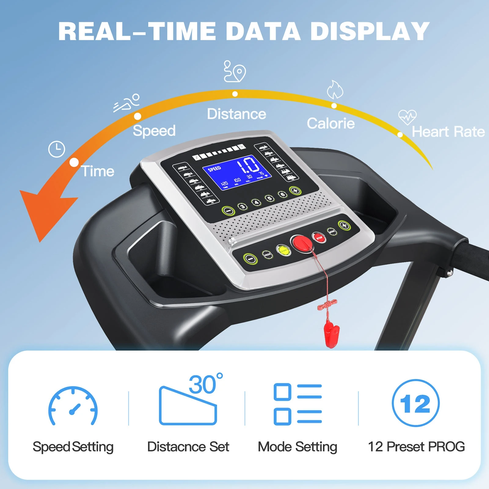 جهاز سير محمول قابل للطي بقوة 3.5 حصان أمريكي مع مقابض 4% منحدر للمشي المنزلي والجري 0.5-7.5 ميلا في الساعة سعة وزن 330 رطل