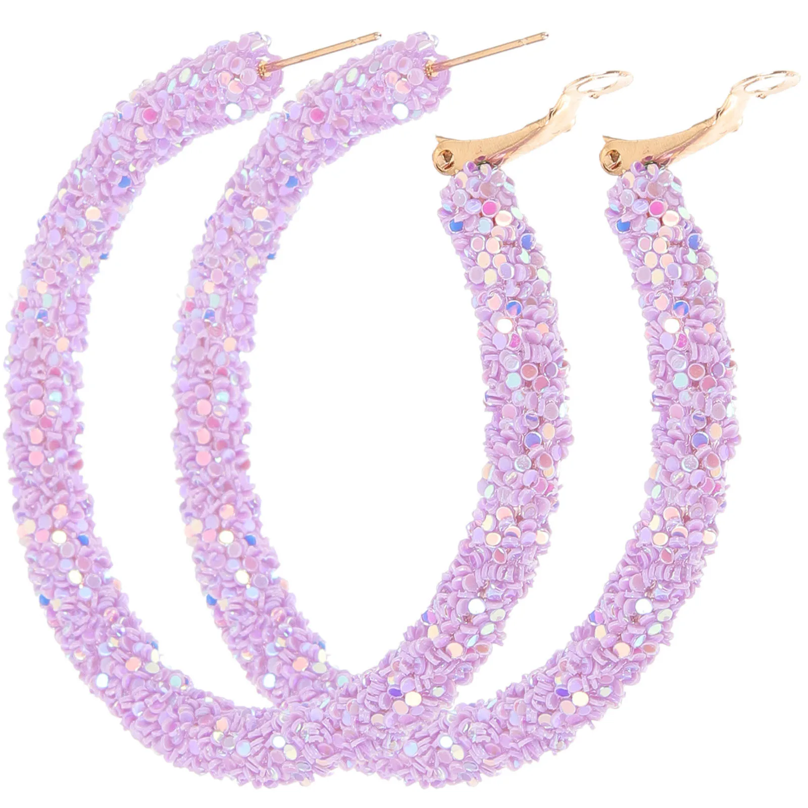 

1Pair Women Earrings Big Round Hoops Sequins Jewelry Handcrafted Elegant Look Perfect Match Everyday Outfits Earrings for Women