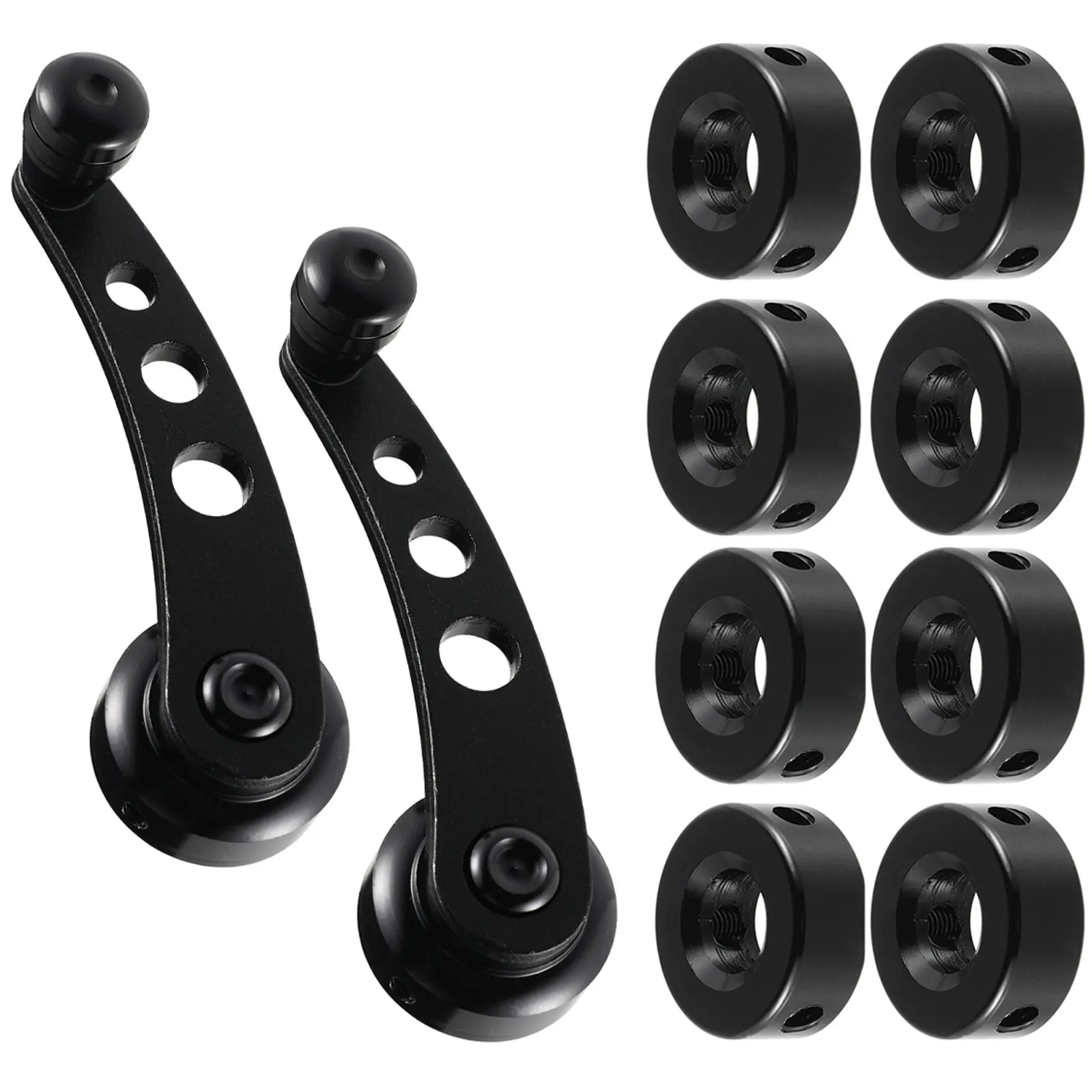 

1Set Aluminum Car Window Crank Handle Set Universal Manual Door Winder Rocker Replacement for Left Right Side Black Interior