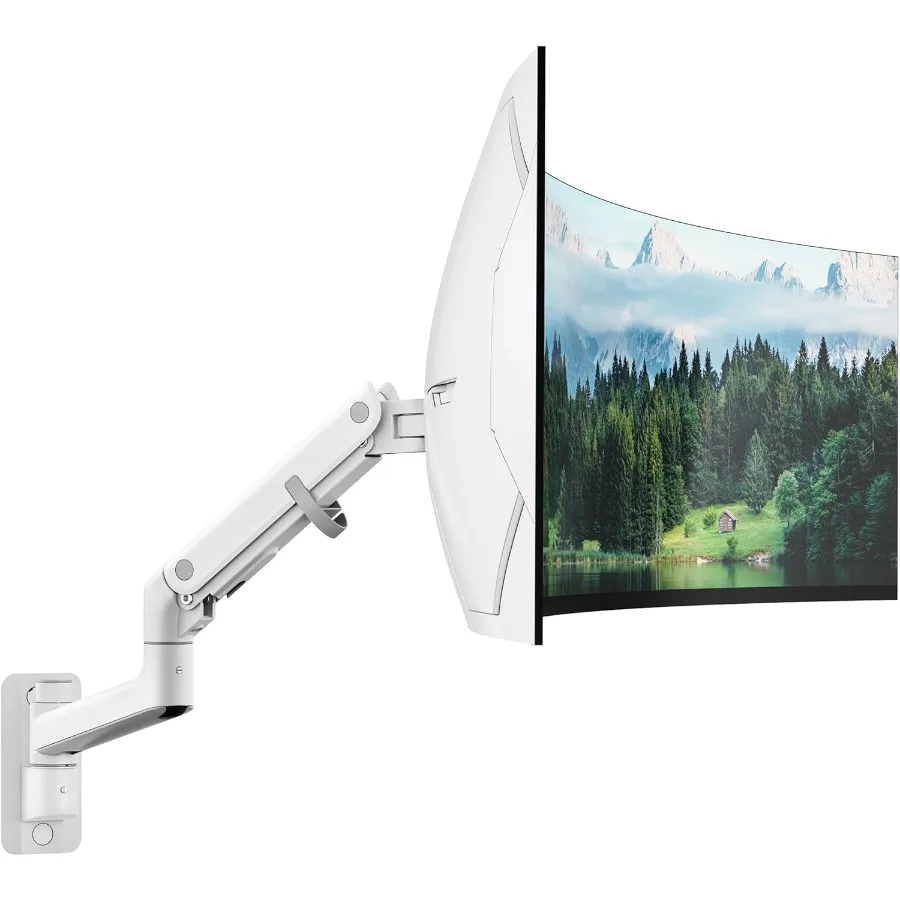 

Настенное крепление для одного монитора диаметром 1749 дюйма для сверхширокого экрана до 44 фунтов, алюминиевый сверхмощный кронштейн для монитора премиум-класса с регулируемым G