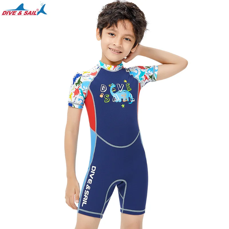 Combinaison méduse courte en néoprène pour garçon, vêtements chauds pour la natation et le surf pour enfants, protection solaire, 1 pièce, 2mm