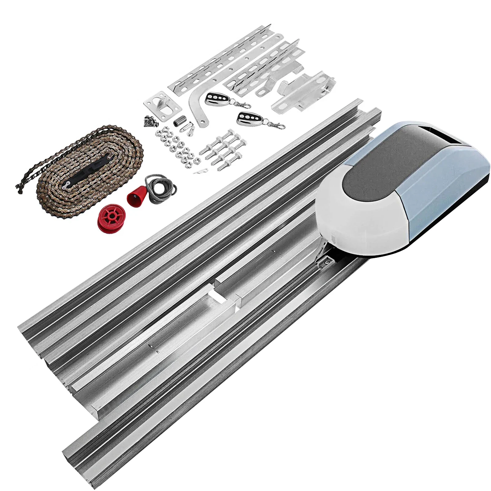 800N 1000N Pulling Force Automatic Garage Door Operator|SIHAO 800N 1000N Garage Door Motor Kit with 2 Remote Controls Chain Drive Motor Kit for Hotel Factory Residential Use