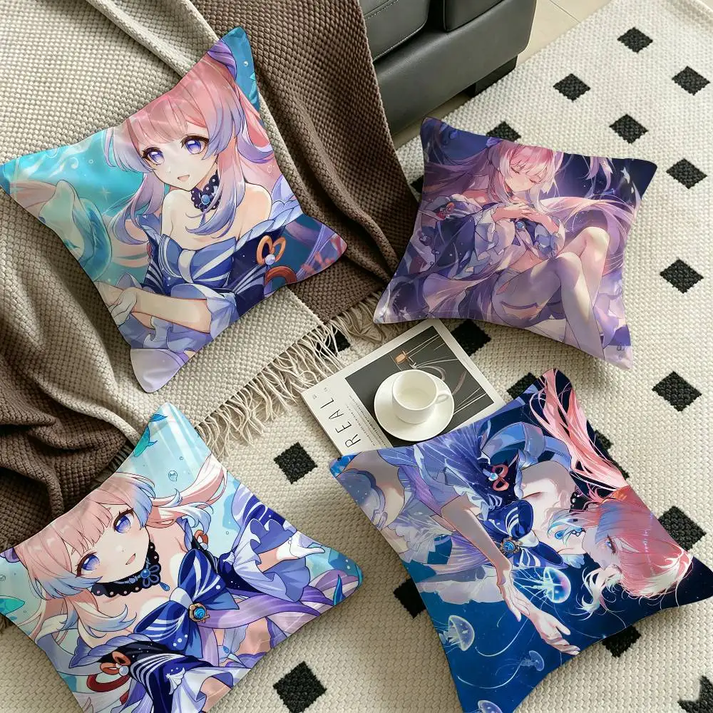 Sangonomiya Kokomi Genshin I-Impact Anime Personalized Pillow Dust Cover Bedroom Kids Party Decoration Pillowcase Birthday