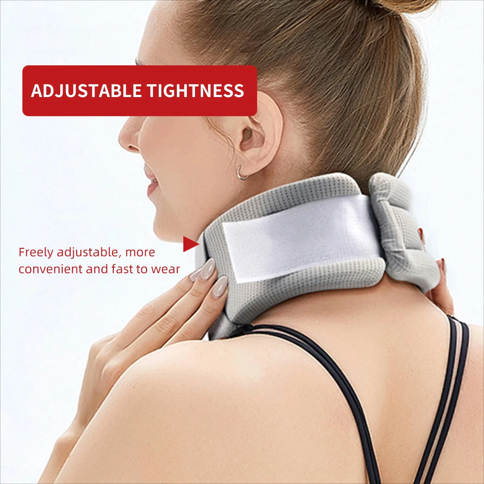

Soft Foam Neck Brace Support Adjustable Braces with Replacement Cover for Home School Office Travel