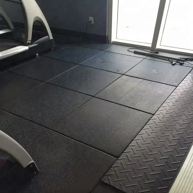 Tapis de sport haute densité, épaisseur 15-50mm, carreaux en caoutchouc durables, sol en caoutchouc pour Fitness, pour salle de sport