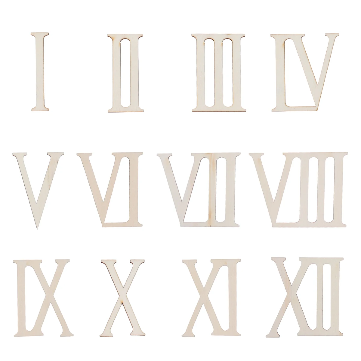 

12 Pcs Wooden Roman Numerals Slices Blank Unfinished DIY Craft Pieces Home Decor Wedding naments Party Accessories Photo Props
