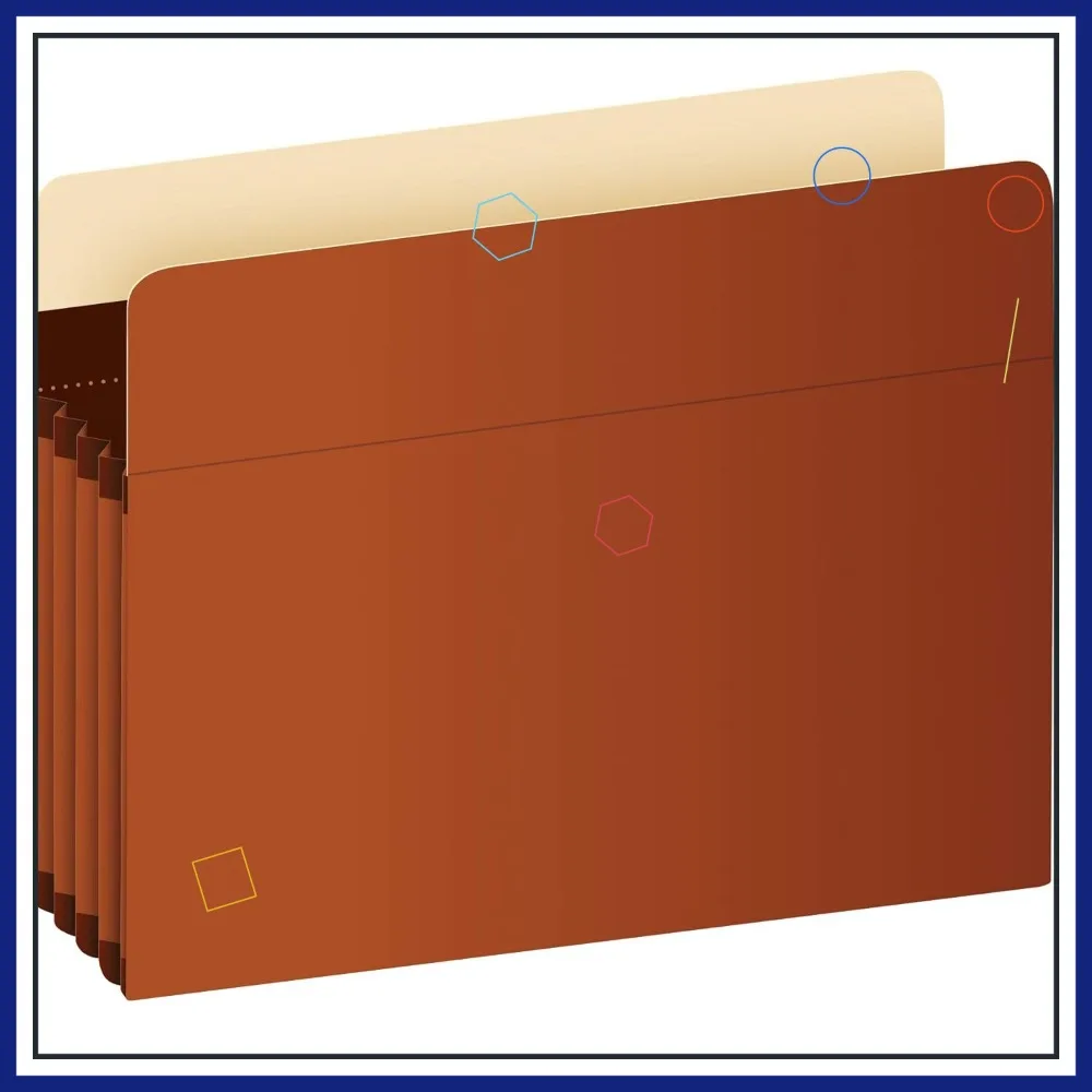 

Extra Durable Expanding Accordion File Pockets, Legal Size, Reinforced with Tyvek Material, Expands 3.5", Brown, 10/Box