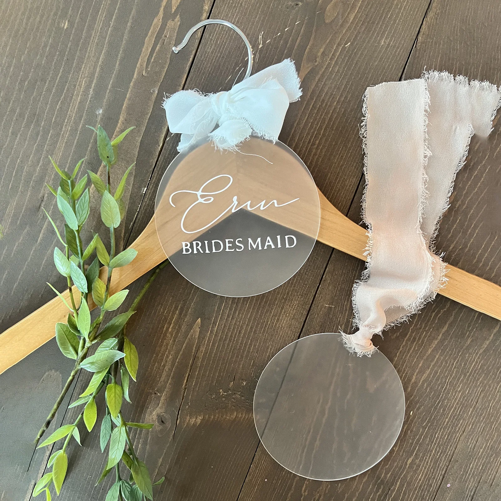 

Blank Acrylic Hanger Tags with Ribbon Bridal Gifts Party Signs Wedding Place Name Card DIY Acrylic Signs Clear Frosted