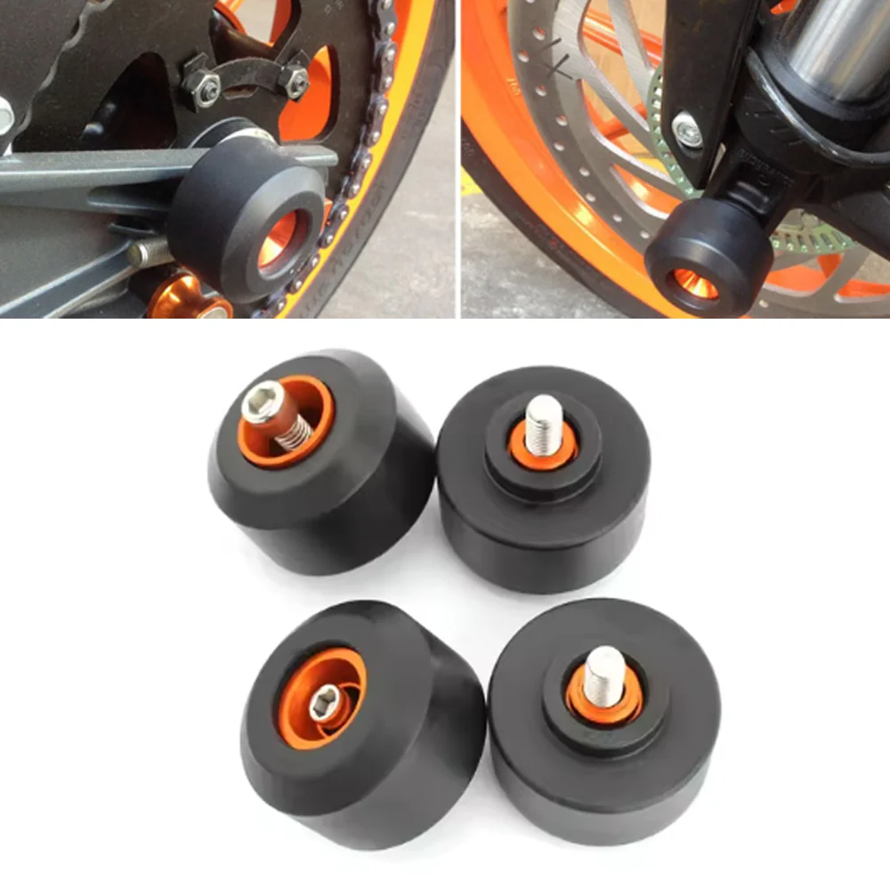 

2024 Front Rear Fork Wheel Frame Slider Crash Protector Pads For KTM DUKE/RC 125 200 250 390 DUKE125 200 DUKE250 DUKE390
