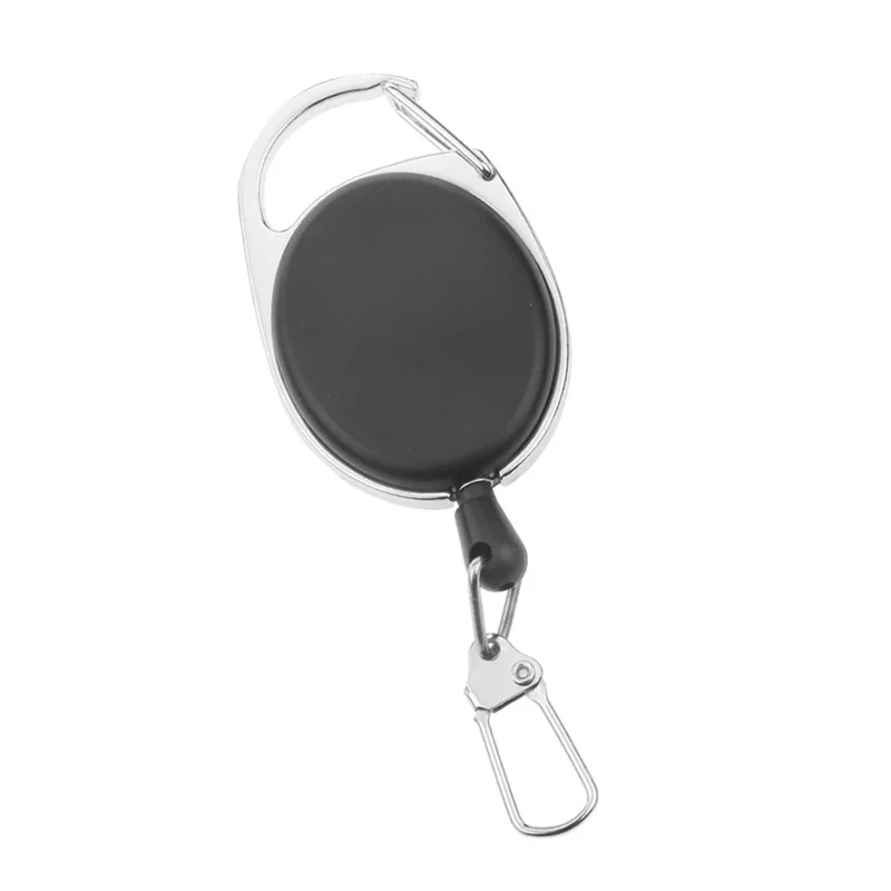 A29F-4X Moschettone retrattile resistente Badge Trilli Filo da 60 cm con clip per portachiavi Nero