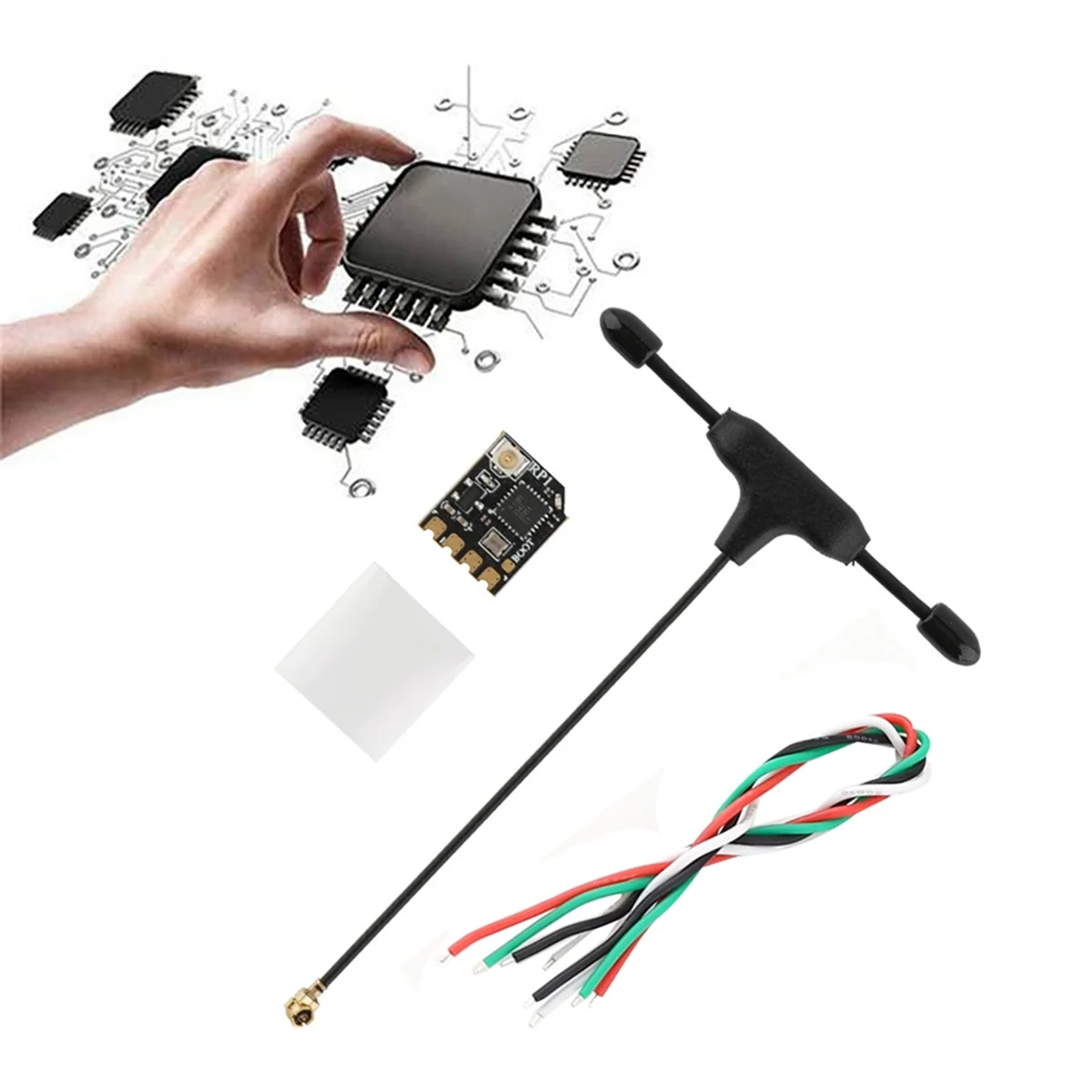 

RP1 2.4Ghz ExpressLRS ELRS Nano Receiver with T-Shaped Antenna for TX16S ZORRO TX12 ELRS Version Vogue