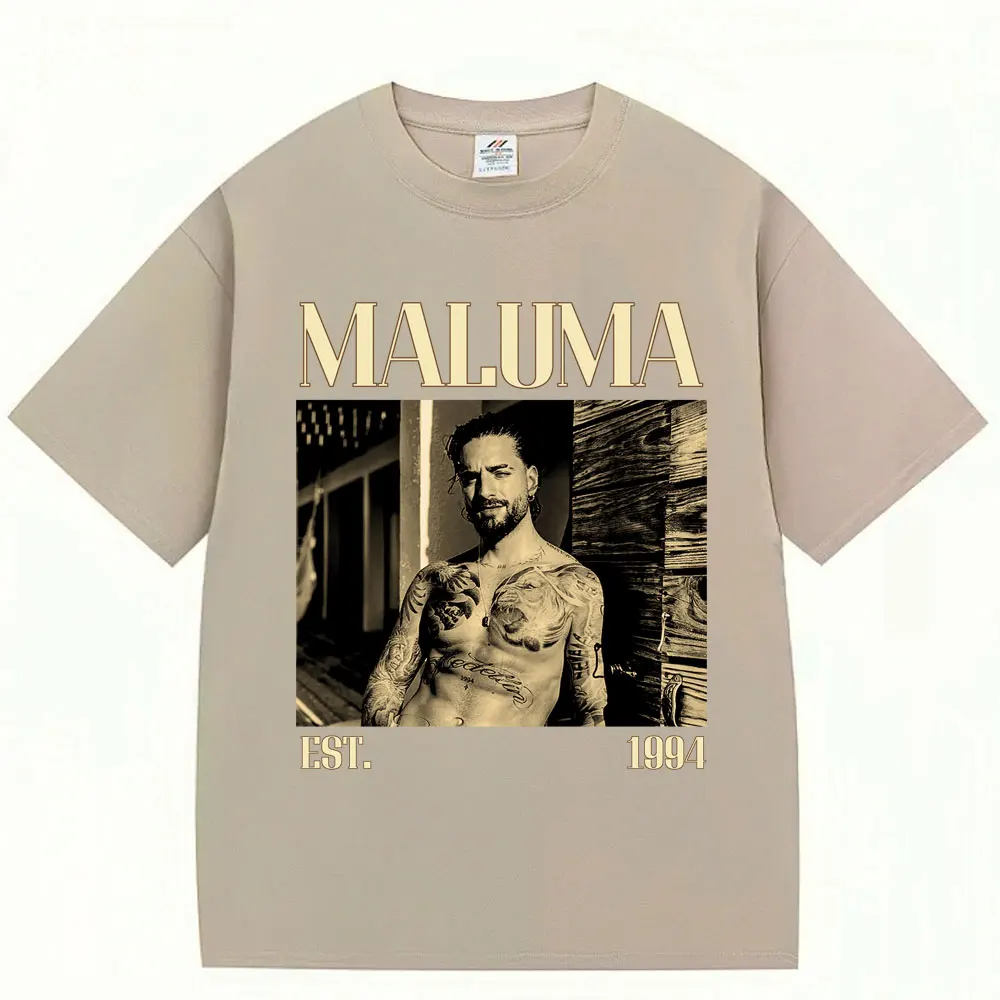 Rapper MALUMA Graphic T Shirts Men\'s Hip Hop Vintage Style Short Sleeve Fashion Gothic Oversized Cotton T-shirt Streetwear Male