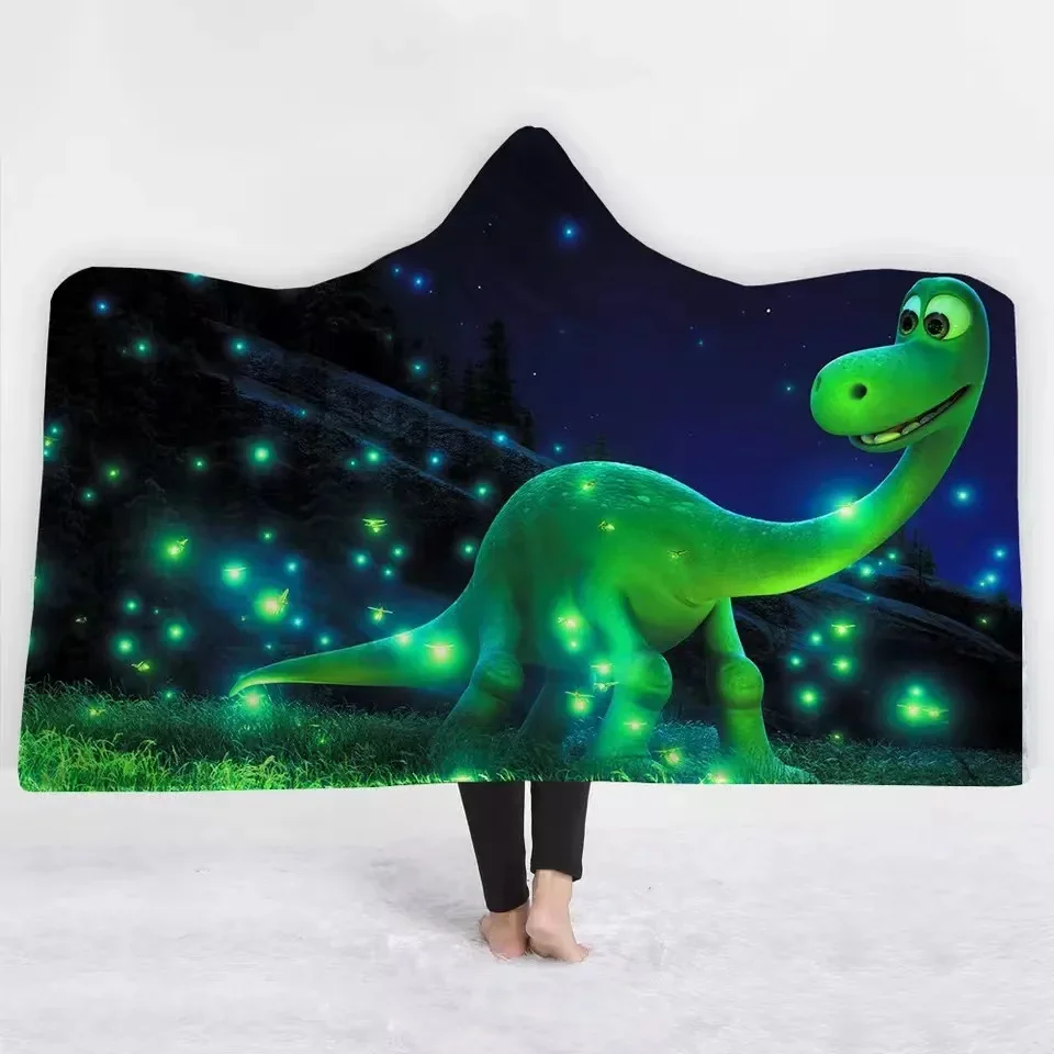 

Animals Dinosaur Hooded Blanket Portable Winter Wearable Microfiber Hoodie Blanket Cloak Blankets Sofa Bed Throw Blanket