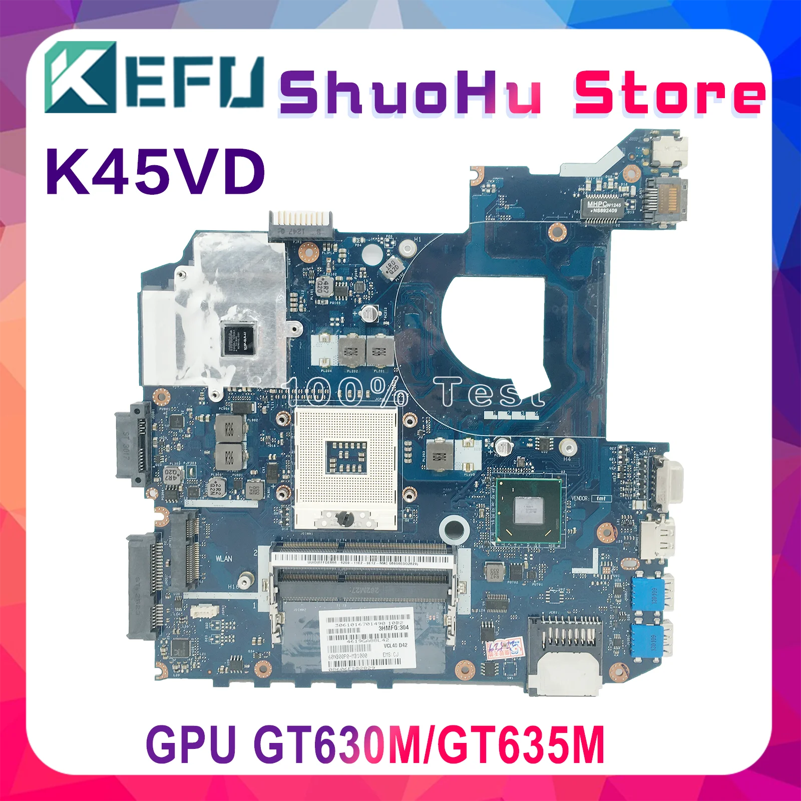 KEFU LA-8221P Mainboard For ASUS K45VJ K45VD A45V A85V P45VJ K45VM With I3-2370M GT635M/GT630M Laptop Motherboard 100% Work Well