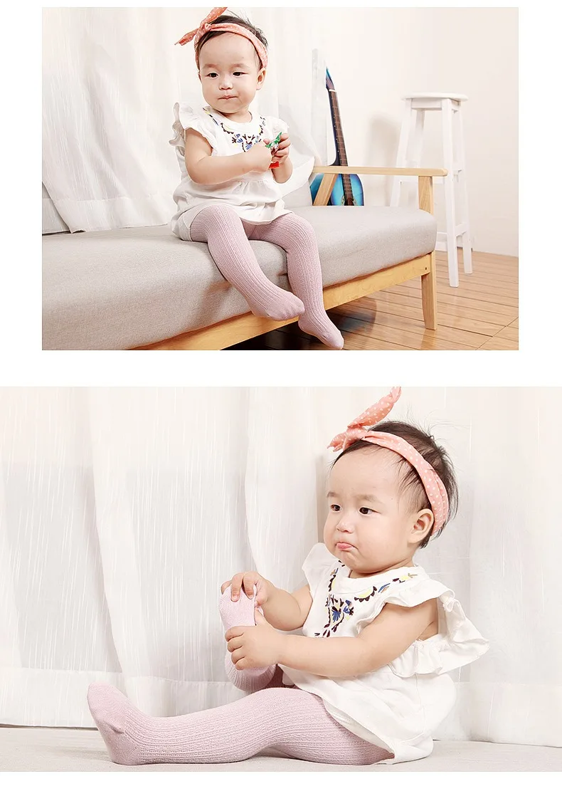 Ircomll 2 Paar Baby-Mädchen-Strumpfhosen, warme Leggings, Baumwoll-Tanzstrumpfhosen für Mädchen, einfarbige Strumpfhosen für Prinzessinnen, Kinderhosen – Detail 10