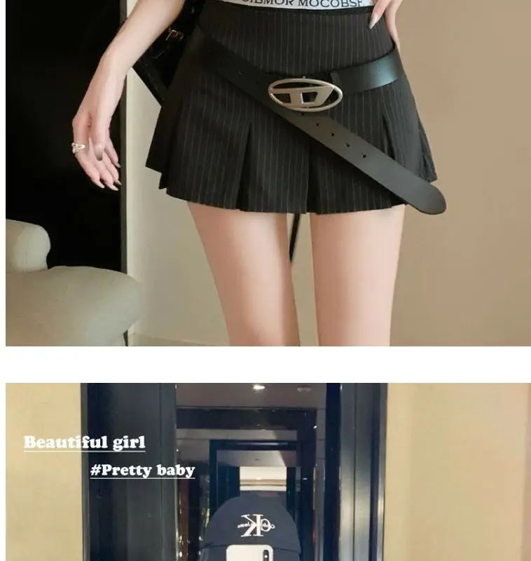 สาวฮอตประกบสองชิ้นปลอมพร้อมดีไซน์สะโพกลายทางเอวสูงกระโปรงเพรียวและจีบ