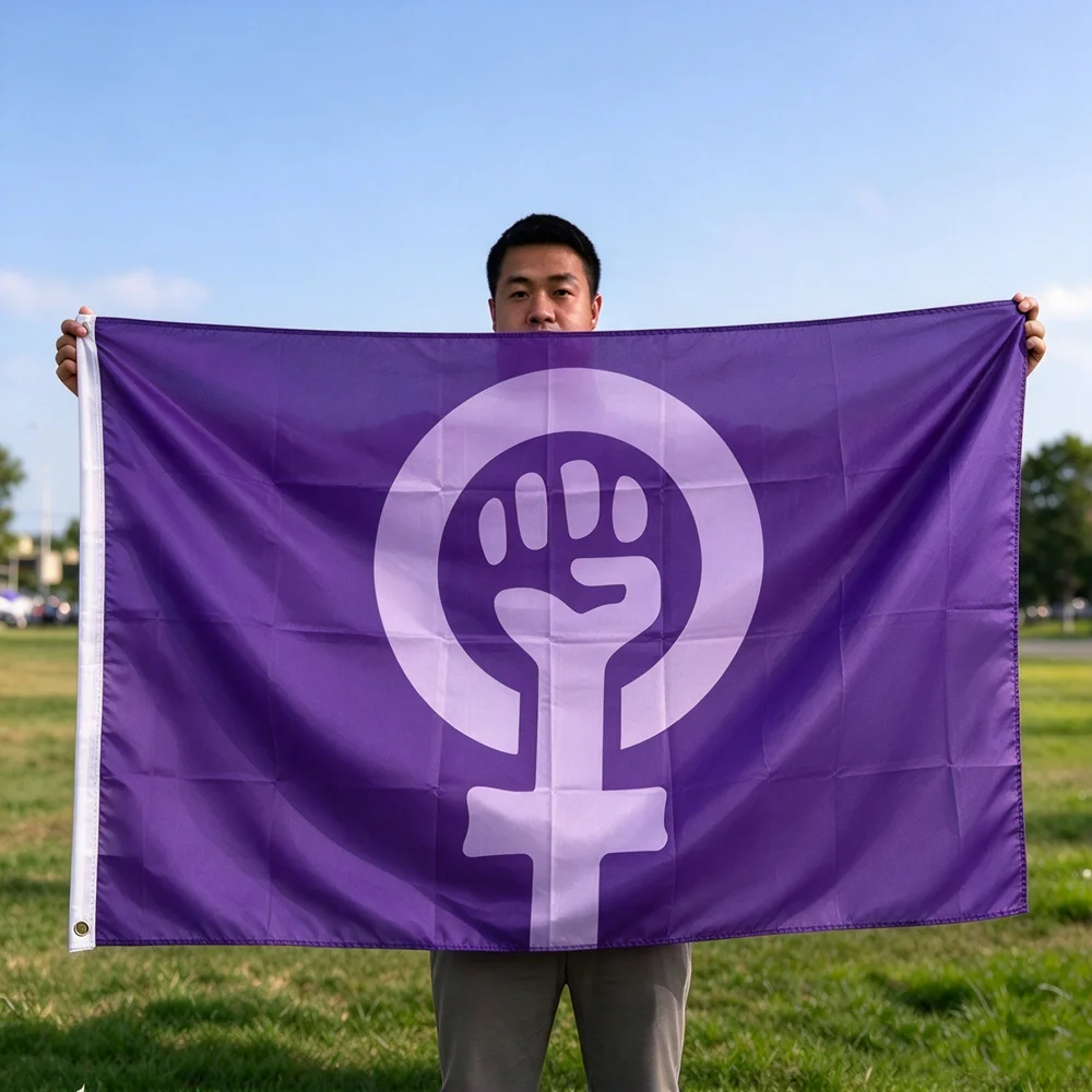 Feminist Flag 2x3ft 3x5ft Purple Women Rights Empowerment Polyester Banner Indoor Outdoor Bedroom Party Wall Decor