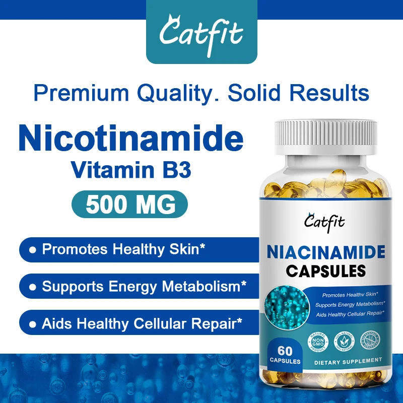 Oral Vitamin B3 Nicotinamide Capsules Skin Cell Health Relieve Rough and Cracked Skin Support Skin Dull